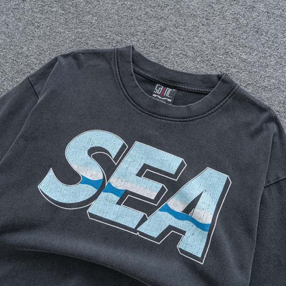 Saint Michael x WIND AND SEA Classic Blue Letter Logo Short Sleeves Black - Picture 6 of 12